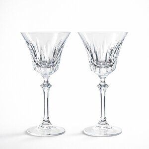 Vintage Spiegelau Eremitage Crystal Wine Glass Set of 2 Glasses 7 1/4" Drinkware